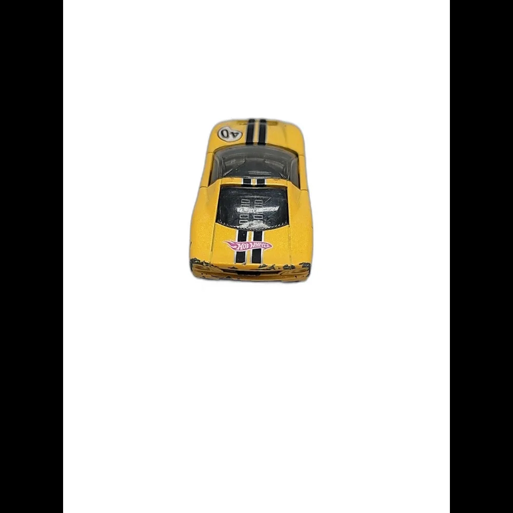 Hot Wheels 40 Somethin' Toy Car Diecast 2001 Yellow Black Stripes Tinted 1:64